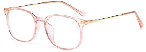 LNTICB® Blaulichtfilter Brille Computerbrille Gaming Blaulichtbrille UV Blaues Blockiert Damen Herren Ohne Sehstärke TR90 Superleichte Rahmen Brillenbeine aus Metall Retro Mindert Augenbelastung