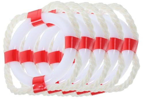 Hohopeti 15 STK Mini-Rettungsring spaß plastikenten Wanddekoration guci Spielzeug Modell eines nautischen Schwimmrings Feenfiguren schwimmboje Haushaltsschmuck Miniatur-Hausbojenmodelle rot
