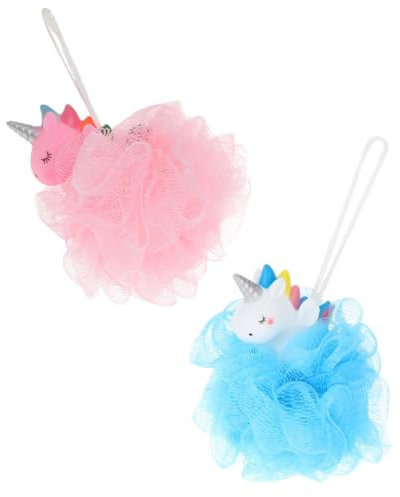 Mikinona 2stücke Einhorn Badebälle Pe-netz Dusche Peeling Schwamm Sanft Robust Mit Aufhängung Für Damen Und Herren Bad Zubehör Langlebig Und Komfortabel