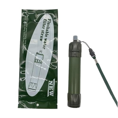 Purificador de agua portátil - Filtro de agua con pajita, for emergencias al aire libre y equipo de supervivencia, senderismo, viajes, acampada