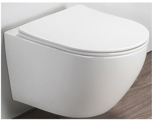 MILANO White Ceramic Wall Hung Toilet WC Pan Soft Close Seat