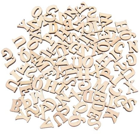 SEWACC 1000 Stk Unfertige Holzbuchstaben Mini- Bastelbedarf Zum Selbermachen Leeres Puzzle Mini-sammelalbum Streuung Auf Dem Hochzeitstisch Für Den Tisch Rätsel Für Bambus