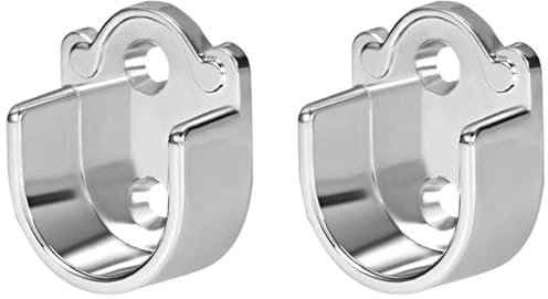 2pcs Zinc Alloy Wardrobe Closet Rod Bracket, Shower Curtain Rod Pole End Supports Sockets Flange Holder Fit Rod Dia 19mm