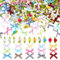 PH PandaHall 370pcs Mini Plaid Noeuds 2 Styles Minuscules Rubans Roses 25 Couleurs Petit Artisanat Nœud Papillon Tissu Fleurs Twist Tie Noeuds pour Bricolage Artisanat Couture Emballage Cadeau