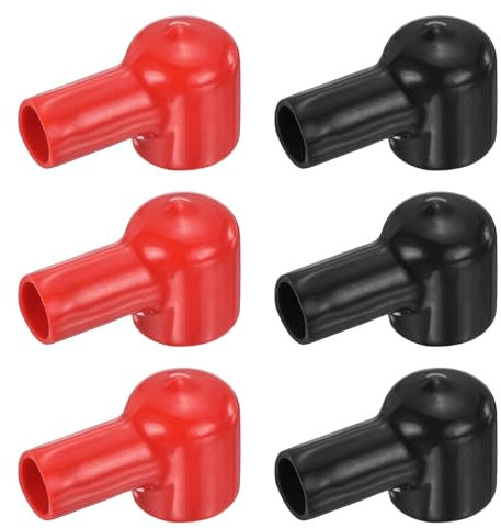 sourcing map Battery Terminal Cover, 6 Pcs Battery Terminal Protector Truck Battery Terminal Cover Positive Negative Poles Stud Covers L12-20-43mm for Car Accessories Truck Marine Boat