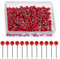 200 Stück Pins,Rot Pinnnadeln,Nadellänge 15 mm, Kopfdurchmesser 4 mm Stecknadeln mit Kopf,Rundkopfnadeln,Karte Nagel Pinnadeln,für Basteln,Nähen Säumen,Craft,Komponenten,Dekoration,Bürobedarf.