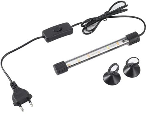 GERUI LED Plants Aquarium Beleuchtung mit On/Off, einstellbare Farbe,mit 2-Reihen Perlen 4 Farben, 18cm Aquarium Beleuchtung für Wasserpflanzen und Süßwasser-Aquarien.