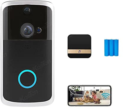 ZKLGS Video Doorbell Wireless, Tuya Smart Video Doorbell Camera Intercom Outdoor Wireless Door Bell Motion For Residential Security Protection for Home Security(Nero)