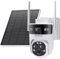 SHIWOJIA Camera 4G Solaire Exterieur, Appareil Photo à 3 Objectifs, 4G Caméra avec Zoom Hybride 15X, 360° PTZ, Audio Bidirectionnel, PIR Détection, Vision Nocturne Couleur, IP66