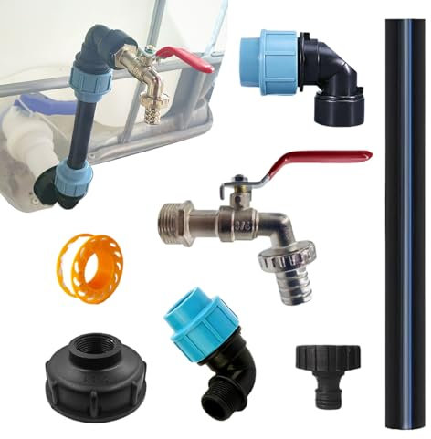 Imtrub Tote Tank Adapter - IBC-Container-Adapter & Zubehör | Schnellkupplung Für Schläuche, Zinklegierung Wasserhahn Verlängerungsrohr Mit Dichtem Ventil