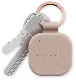 SATECHI FindAll Localisateur de Clés avec Apple Find My, Rechargeable sans Fil, Traceur GPS avec Alerte Sonore, pour Tous Les iPhone 17 16 15 à 12, iPad, Mac et Plus – Rose Désert