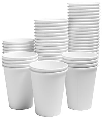 ERA PACK 100 x 12oz Single Wall White Paper Cups - Disposable Coffee Cup, White - Ideal for Hot Drinks, Tea, Parties, and Events - Eco-Friendly and Convenient