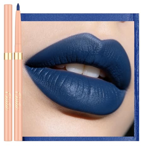 OULAC Blau Lipliner Wasserfest, Drehbarer Langanhaltender Lippenkonturenstift mit Mattes Finish, Hochpigmentiert und Geschmeidig, Konturieren Sie Ihre Lippen, Vegan (18) Deep Trench