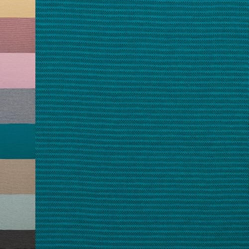 MAGAM-Stoffe Anni Ringel Bündchenstoff Feinstrick Oeko-Tex Meterware 50cm (1mm petrol hellpetrol)
