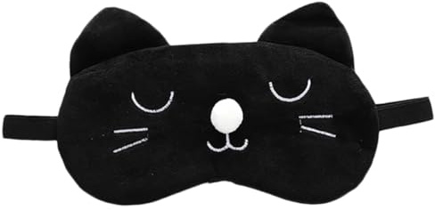 Kartoon Katzen Schlafmaske 1stück Polyester Augenbinde Geschenkideen | Elastisches Band, Wiederverwendbar und Reinigbar, für Schichtdienst, Meetings, Studenten und Lichtempfindliche Schläfer
