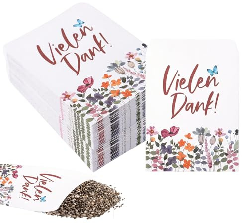 100 Stück Samentüten Leer für Blumensamen Gastgeschenk Hochzeit, Vintage Samentütchen zum Verschenken, Nachhaltige Gastgeschenke Geburtstag & Taufe, Saatgut Aufbewahrung Umschläge