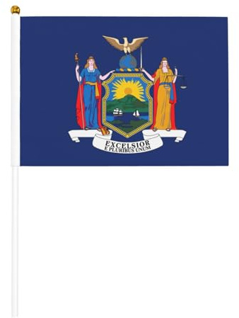 Drapeau de New York imprimé à main, drapeau double face léger pour une installation instantanée et un impact élevé