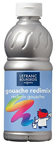 Lefranc Bourgeois - Gouache liquide Redimix pour enfants - Bouteille 500ml - Argent