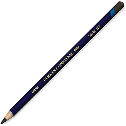 Derwent Inktense Permanent Watercolour Single Pencil, Sepia Ink (2010), 4mm Premium Core Strength, Water-Soluble, Ideal for Drawing, Colouring & Painting on Paper & Fabric, Professional Quality (2301895)