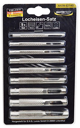 Locheisen-Satz 9 tlg. 2,5-10 mm