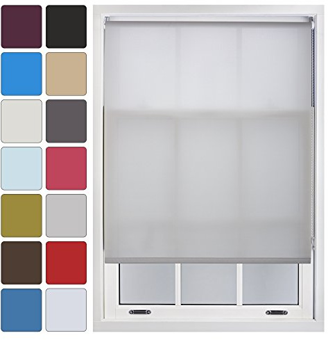 FURNISHED Blinds Window Custom Made to Measure Daylight Roller Blinds - Sheer Non-blackout Blind Opaque Fabric Shades Easy Fit Window Blinds, Grey up to 90W x 165H cm
