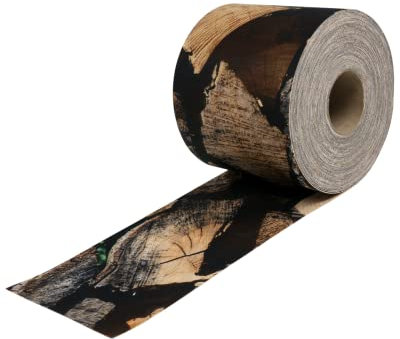 Zaundruck Sichtschutzstreifen Polyester - nachhaltiger Sichtschutz für Doppelstabmattenzaun - Motiv Windschutz 26 m x 19 cm - Sichtschutz-Rolle - Kaminholz
