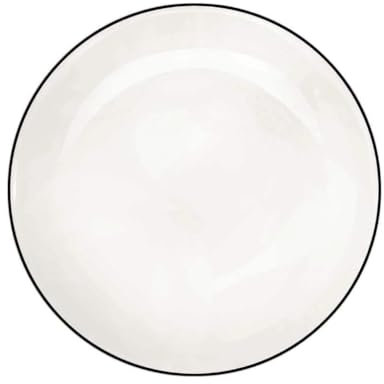 ASA Ligne Noir Dessertteller flach Porzellan Weiß 21 cm