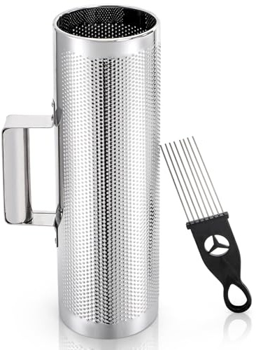 Foraineam Guiro de acero inoxidable con raspador, instrumento profesional de percusión de mano latina de 12 x 4 pulgadas, herramienta de entrenamiento musical de acompañamiento de banda, instrumento