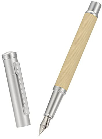 Silver Birch Aluminum Fountain Pen Fine Nib with Metal Box Set By Hongdian