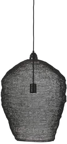 Light & Living Hängeleuchte Nikki - Schwarz - Ø45cm - Rund - Metall - Hängelampe & Pendellampe - Lampe Wohnzimmer & Schlafzimmer - Pendelleuchte Esstisch