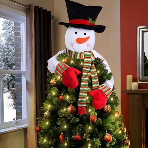 luck sea Weihnachtsbaumspitze Schneemann Hugger – Weihnachten Urlaub Winter Wunderland Party Dekoration Ornament Supplies