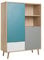 Highboard - Patchwork (B/H/T: ca.: 103 x 138 x 40 cm) skandinavisches Design - Vollholzfüße