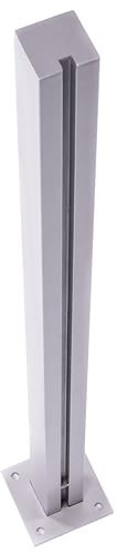 bijon Glassichtschutz Endpfosten | 1950mm | Profil: 70x70x2mm | Edelstahl | RAL 9006
