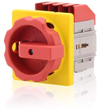 Intratec Interrupteur principal 4 pôles 32A – Sectionneur et interrupteur d’arrêt d’urgence avec fixation centrale – Qualité Premium, certifié VDE/UL/CSA