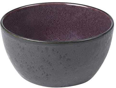 BITZ Schüssel, Schale, Müslischale, Snackschale aus Steingut, 12 cm im Durchmesser, schwarz/lila