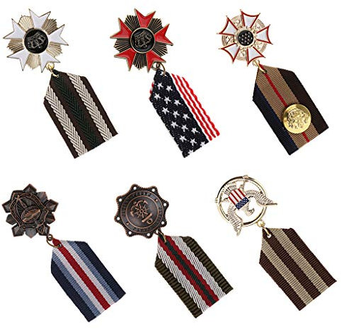 B Baosity 6 Pcs Militär Uniform Medaille Brosche Gothic Pin Unisex Anstecknadeln Geschenk