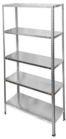 ORYX Estanteria Acero Galvanizado con 5 Baldas 150x75x30 cm. Baldas ajustables. Peso maximo 150 Kg.