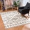 MyShop24 Teppich Wohnzimmer Hochflor Läufer - Creme 80x200cm - Schlafzimmer Soft Shaggy Flauschig mit Fransen - Rauten Muster Boho Design - Oeko Tex 100 Standard - Allergiker geeignet