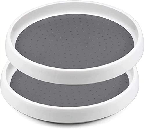 wintfarm 2 pièces tournant étagère à épices porte-épices rotatif organisateur en plastique pour épices bouteilles d'épices ingrédients d'huile pots de cuisson (30cm)