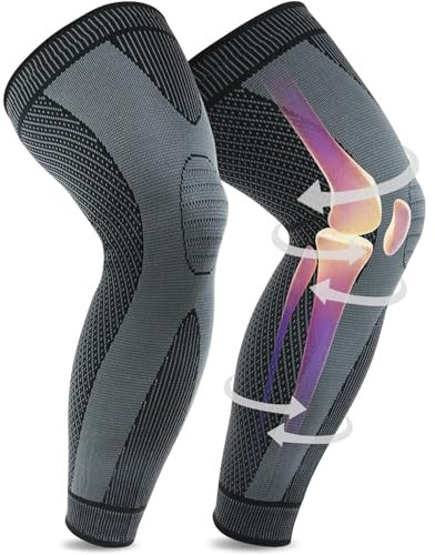 beister 1 Pair Full Leg Compression Sleeves for Women & Men, Extra Long Leg & Calf Braces Knee Sleeve for Basketball, Football, Running, Working Out, Arthritis