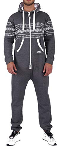 Finchman 25G13 NL FM117 Azteken Herren Jumpsuit Overall Onesie Dark Grey Gr. L