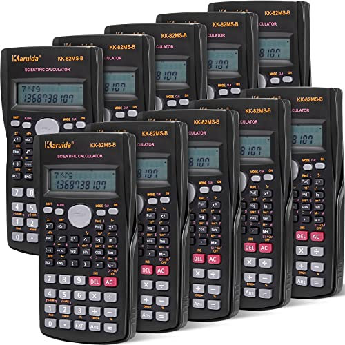Flutesan 10 Pieces 2 Line Engineering Scientific Calculator Bulk Function Math Calculator Large Display for Student Teacher Classroom High School College School, AAA Batteries Included