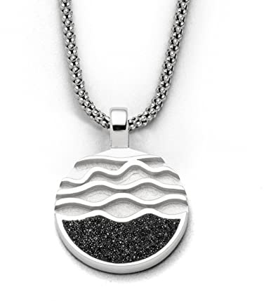 DUR Schmuck Anhänger Strandwellen Lavasand, Silber 925/- rhodiniert (P4047)