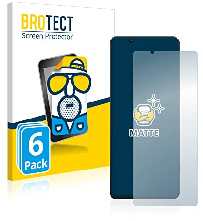 BROTECT Entspiegelungs-Schutzfolie für Sony Xperia 5 IV (6 Stück) Matte Displayschutz-Folie, Anti-Reflex, Anti-Fingerprint