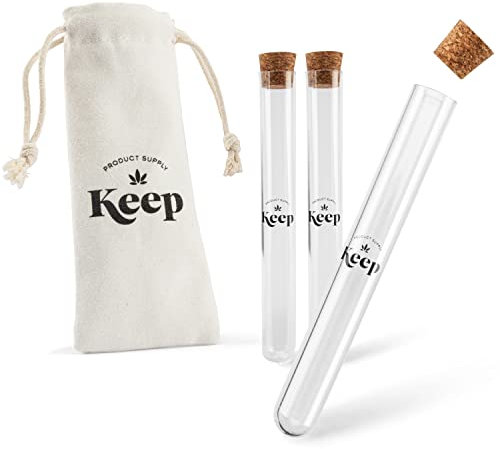 Product Supply Keep 3x Joint Hülle mit Kork-Verschluss, Jointhüllen in Leinentasche, geruchsdicht und spritzwasserfest