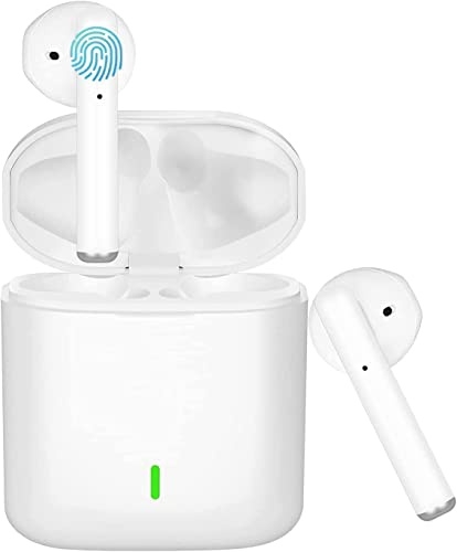 YMAH Auricolari Bluetooth 5.0, cuffie senza fili,auricolari senza fili, microfono integrato e custodia di ricarica, riduzione del rumore stereo 3D HD per cuffie Apple Airpods/Android/iPhone