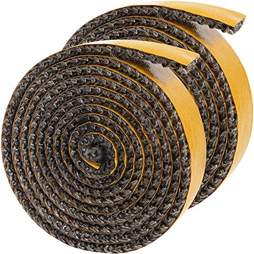 VOANZO Cuerda de Fuego para Estufa de Leña Revestimiento de Sello Autoadhesivo para Estufa Cinta de Cuerda de Fuego para Chimeneas Chimeneas Puerta del Horno -2mm x 15mm x 2m