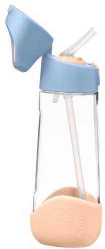 b.box TritanTM Wasser und Trinkflasche Kinder | Griffige Trinkflasche Kinder Auslaufsicher | Ideal Nach Strohhalm-Trinklernbecher | 450 ml (Pfirsichfarben, 600 ml)