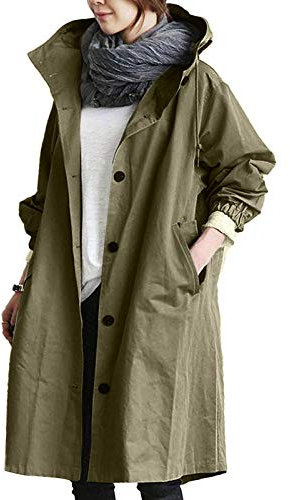 Elegant Windbreaker Winddicht ist nicht wasserdicht Windbreaker lang mit Gürtel und Kapuze Mantel für Frauen Outdoorjacke Winterjacken für Jungen Damen Flauschigem Hundejacke Trenchcoat