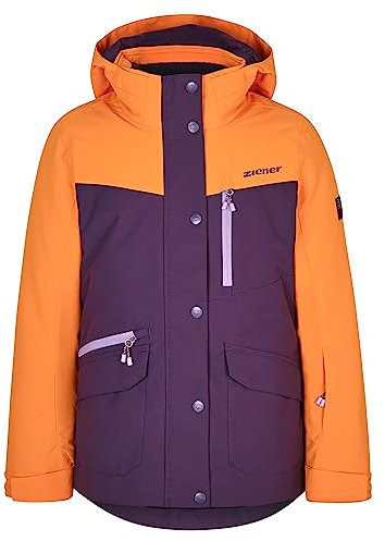 Ziener Mädchen ANOKI Ski-Jacke, Winterjacke | wasserdicht, winddicht, warm, dark violet, 140